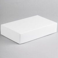 9 3/8" x 5 5/8" x 2" 2-Piece 2 lb. White Candy Box - 250/Case