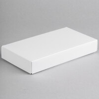 7 3/8 inch x 4 inch x 1 1/8 inch 2-Piece 1/2 lb. White Candy Box   - 250/Case