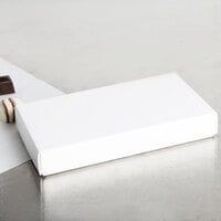 7 3/8 inch x 4 inch x 1 1/8 inch 2-Piece 1/2 lb. White Candy Box   - 250/Case