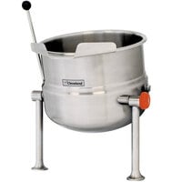 Cleveland KDT-3-T 3 Gallon Tilting 2/3 Steam Jacketed Tabletop Direct Steam Kettle - Left Handle