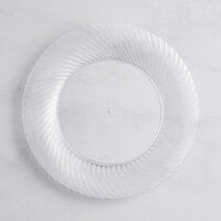 Visions Wave 7" Clear Plastic Plate - 18/Pack