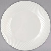 Visions Wave 7 inch Bone / Ivory Plastic Plate - 18/Pack