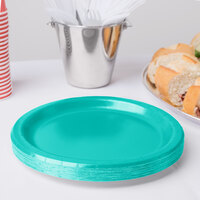 Creative Converting 324782 10 inch Teal Lagoon Paper Plate - 240/Case