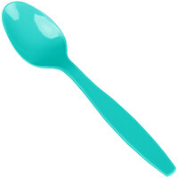 Creative Converting 324785 6 1/8 inch Teal Lagoon Heavy Weight Plastic Spoon - 288/Case