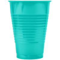 Creative Converting 324780 12 oz. Teal Lagoon Plastic Cup - 240/Case