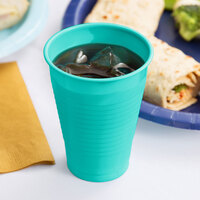 Creative Converting 324780 12 oz. Teal Lagoon Plastic Cup - 20/Pack