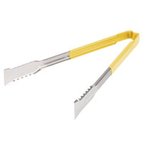 Vollrath 4791250 Jacob's Pride 12" Stainless Steel VersaGrip Tongs with Yellow Coated Kool Touch® Handle