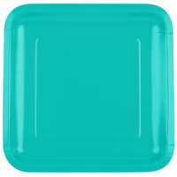 Creative Converting 324774 9 inch Square Teal Lagoon Paper Plate - 18/Pack