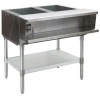 Eagle Group ASWT2 Liquid Propane Two Pan Sealed Well Water Bath Steam Table with Stainless Steel Legs