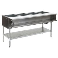 Eagle Group AWTP4 Liquid Propane Four Pan Sealed Well Water Bath Steam Table with Galvanized Legs and Safety Pilot