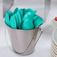 Creative Converting 324785 6 1/8 inch Teal Lagoon Heavy Weight Plastic Spoon - 24/Pack