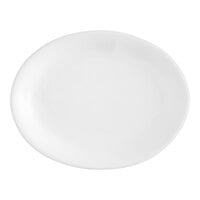 Acopa 9 3/4" x 7 1/2" Bright White Oval Coupe Stoneware Platter - 24/Case