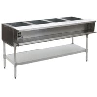 Eagle Group ASWT4 Liquid Propane Four Pan Sealed Well Water Bath Steam Table with Stainless Steel Legs