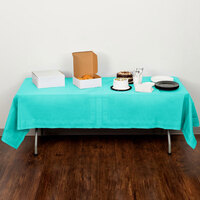Creative Converting 324764 54 inch x 108 inch Teal Lagoon Tissue / Poly Table Cover