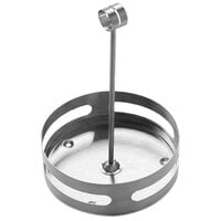American Metalcraft SCH6 Stainless Steel Round Contemporary Condiment Caddy with Card Holder - 6 1/4" x 9 1/4"