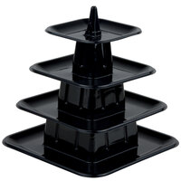 Matfer Bourgeat 681598 4-Tier Black Macaron Mini Pyramid Display Stand - 6/Pack