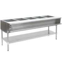 Eagle Group ASWT5 Liquid Propane Five Pan Sealed Well Water Bath Steam Table with Stainless Steel Legs