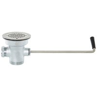 T&S B-3950-01-SB Twist Waste Valve with Overflow Assembly and Removable Strainer Basket - 3 1/2 inch Sink Opening