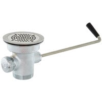 T&S B-3950-01-SB Twist Waste Valve with Overflow Assembly and Removable Strainer Basket - 3 1/2 inch Sink Opening