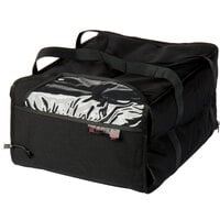Cres Cor CHB6 18" x 19" x 12" Black Soft-Sided Heavy-Duty Heated / Insulated Food Delivery Bag - Holds (6) 16" Pizza Boxes - 120V