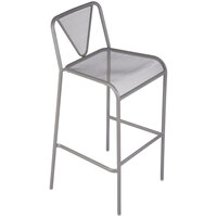 BFM Seating DV555TS Venice Beach Titanium Silver Stackable Steel Bar Height Chair