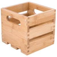 American Metalcraft WTBA6 6 1/4" x 5 3/4" x 5 3/4" Bamboo Wood Crate