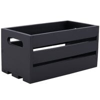 American Metalcraft WTBL12 12 1/4" x 6 1/4" x 6" Black Wood Crate