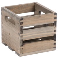 American Metalcraft WTV6 6 1/4 inch x 5 3/4 inch x 5 3/4 inch Vintage Wood Crate
