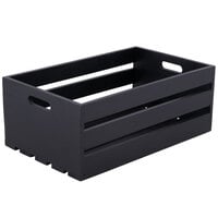 American Metalcraft WTBL20 20 1/2" x 12 1/2" x 8" Black Wood Crate