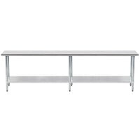 Advance Tabco GLG-3610 36" x 120" 14 Gauge Stainless Steel Work Table with Galvanized Undershelf