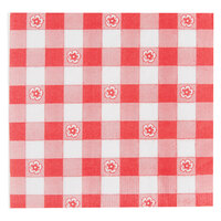 Choice Red Gingham 2-Ply Beverage / Cocktail Napkin - 1000/Case