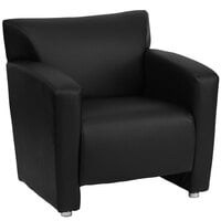 Flash Furniture 222-1-BK-GG Hercules Majesty Black Leather Chair with Aluminum Feet