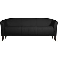 Flash Furniture 111-3-BK-GG Hercules Imperial Black Leather Sofa with Wooden Feet