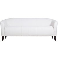 Flash Furniture 111-3-WH-GG Hercules Imperial White Leather Sofa with Wooden Feet