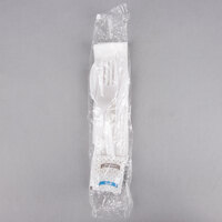 Choice White Medium Weight Wrapped Plastic Cutlery Pack with Napkin and Salt / Pepper Packets - 250/Case