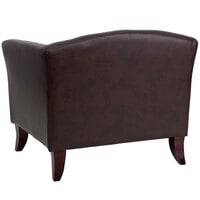 Flash Furniture 111-1-BN-GG Hercules Imperial Brown Leather Chair with Wooden Feet