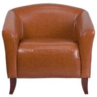 Flash Furniture 111-1-CG-GG Hercules Imperial Cognac Leather Chair with Wooden Feet