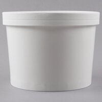 Choice 1/2 Gallon White Paper Frozen Yogurt / Food Cup with Paper Lid - 25/Pack
