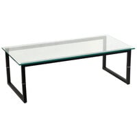 Flash Furniture FD-COFFEE-TBL-GG 23 1/2 inch x 47 inch Black Metal Coffee Table with Glass Top