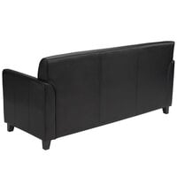 Flash Furniture BT-827-3-BK-GG Hercules Diplomat Black Leather Sofa with Wooden Feet