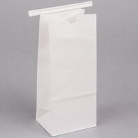 Choice 1/2 lb. White Customizable Paper Coffee Bag with Reclosable Tin Tie - 1000/Case