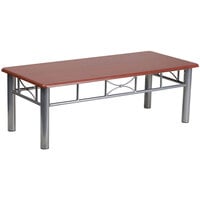 Flash Furniture JB-5-COF-MAH-GG 21" x 45 3/4" Silver Steel Coffee Table with Mahogany Laminate Top