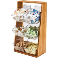 Cal-Mil 3569-6-60 Bamboo Condiment Holder with Removable Plastic Compartments - 13 1/4" x 7" x 23 1/4"