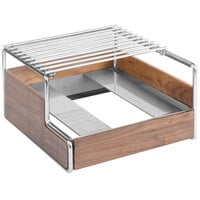 Cal-Mil 3712-49 Mid-Century Walnut Butane Range Frame with Chrome Accents