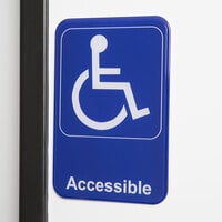 Handicap Accessible Sign - Blue and White, 9 inch x 6 inch