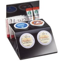 Cal-Mil 3579-13 4 Slot Black Single Serve Plastic Coffee Pod and Packet Organizer - 6 3/4 inch x 5 inch x 5 inch