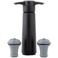 Vacu Vin 0981460 Black Wine Saver Vacuum Pump Set with 2 Stoppers