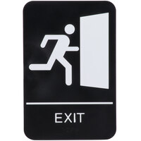 Thunder Group ADA Exit Sign with Braille - Black and White, 9" x 6"