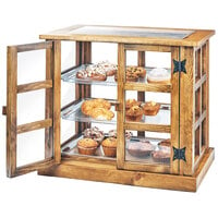Cal-Mil 3621-99 Madera Rustic Pine 3 Tier Paneled Bakery Display Case - 25" x 17" x 23"