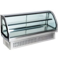 Vollrath 40844 60 inch Curved Glass Drop In Refrigerated Countertop Display Cabinet